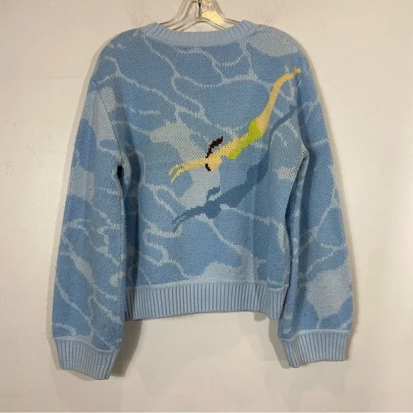 House of Sunny Blue Swimmer Sweater - Picture 4 of 10